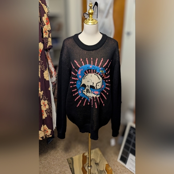 Wesc Sweaters - WESC Black Skull and Snake Sweater